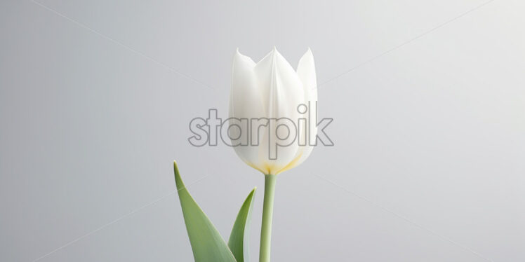 A white tulip on a white background - Starpik Stock