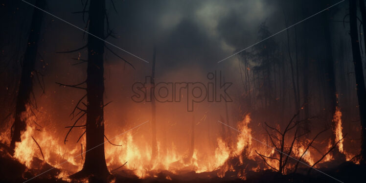 A whole forest is burning - Starpik Stock