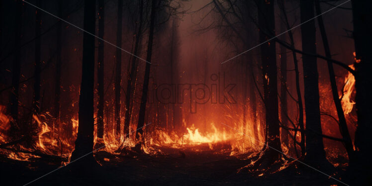 A whole forest is burning - Starpik Stock