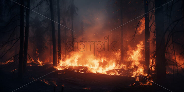 A whole forest is burning - Starpik Stock