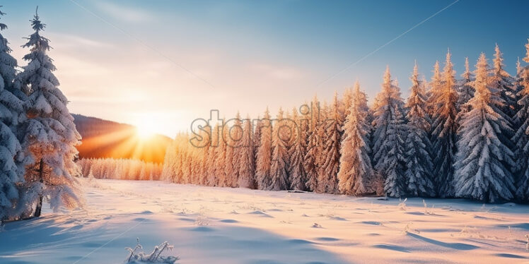 A winter landscape with lots of snow - Starpik Stock
