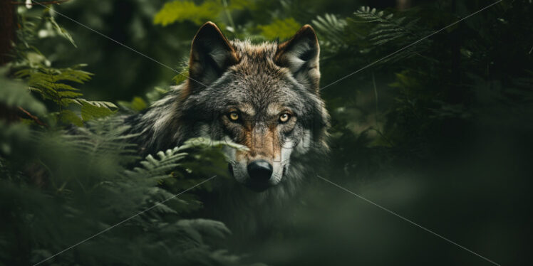 A wolf among the bushes in the forest - Starpik Stock