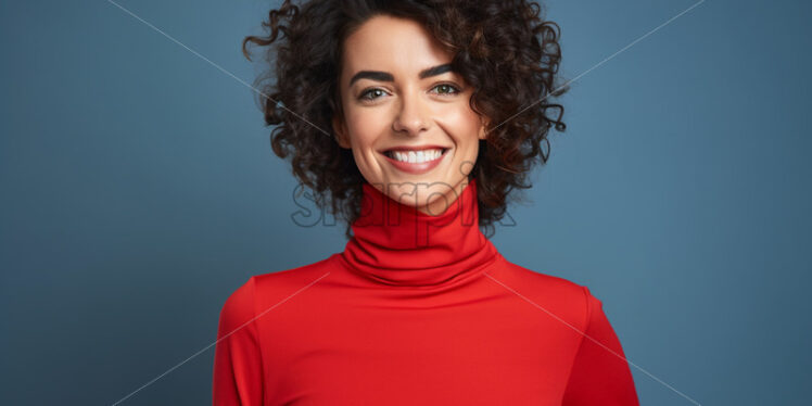 A woman in a woman with a red neck, portrait - Starpik Stock