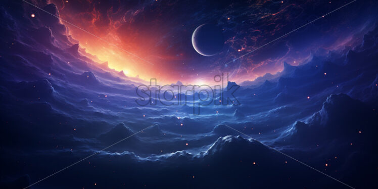 A wonderful galactic landscape - Starpik Stock