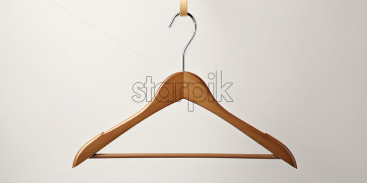 A wooden hanger on a white background - Starpik Stock