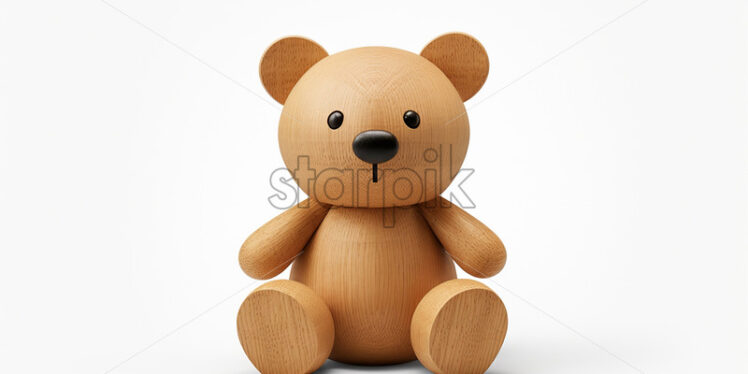 A wooden teddy bear - Starpik Stock