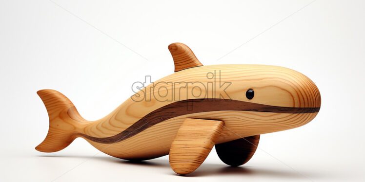 A wooden toy whale - Starpik Stock