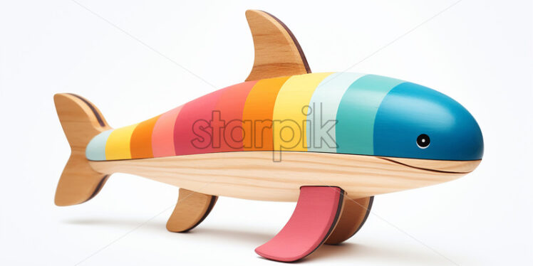 A wooden toy whale - Starpik Stock