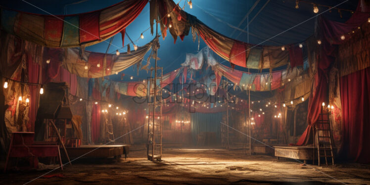 Abandoned circus vintage stage background - Starpik Stock