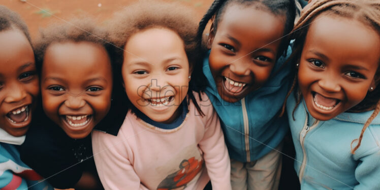 African kids having a good time playing in the field of school - Starpik Stock