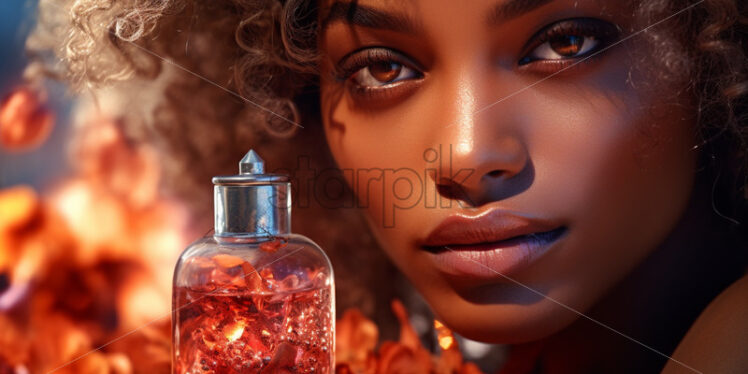 Afro american woman beautiful oil skin - Starpik Stock