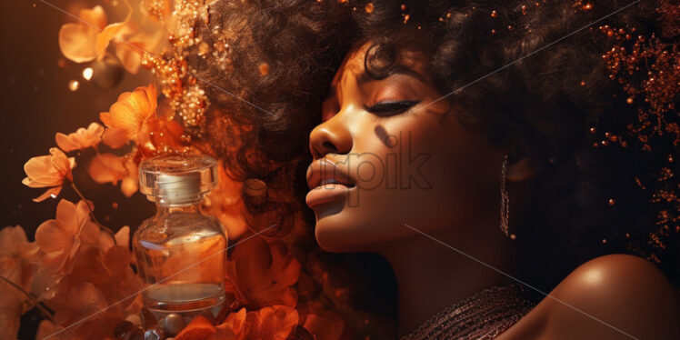 Afro american woman beautiful oil skin - Starpik Stock