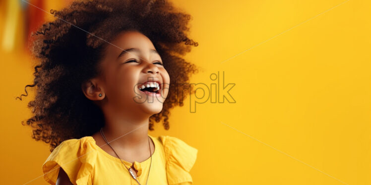 An African girl on a yellow background - Starpik Stock