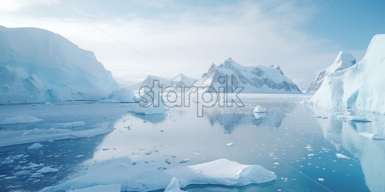 An Antarctic landscape made with a drone - Starpik Stock