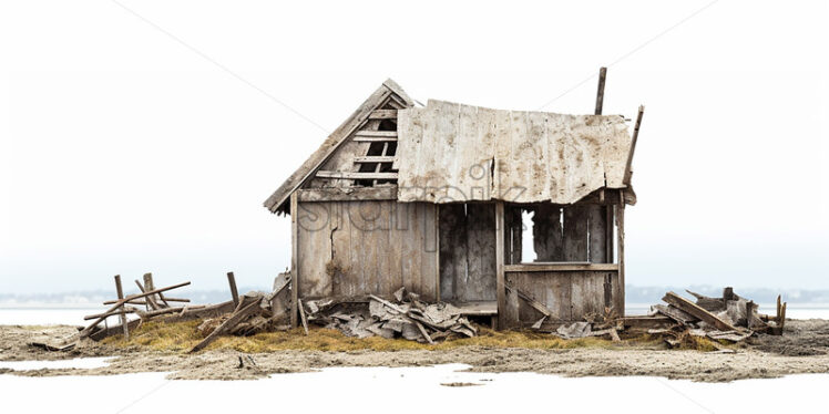 An abandoned house on a white background - Starpik Stock