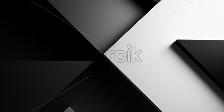 An abstract background of geometric shapes dominated by black and white colors - Starpik Stock