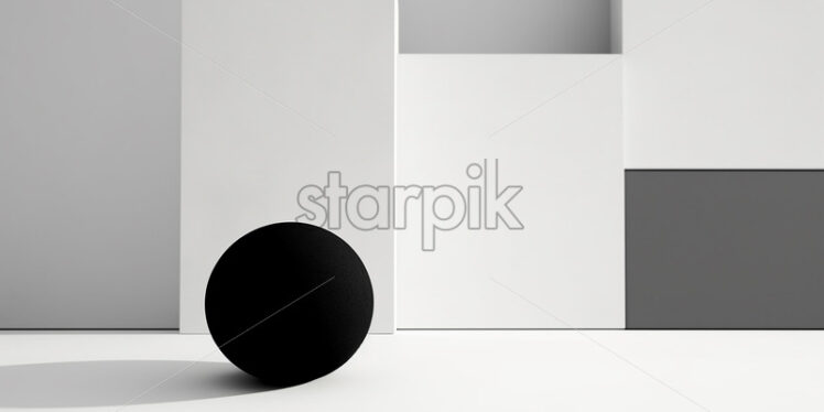 An abstract background of geometric shapes dominated by black and white colors - Starpik Stock