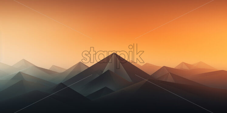 An abstract background with mountains in the form of triangles in the center - Starpik Stock