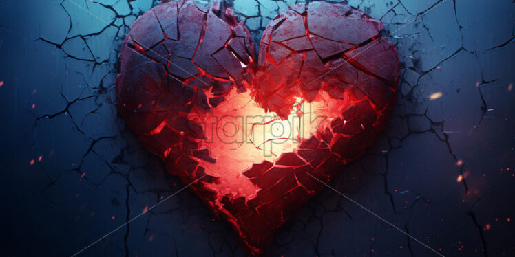 An abstract style heart that is broken into many pieces - Starpik Stock