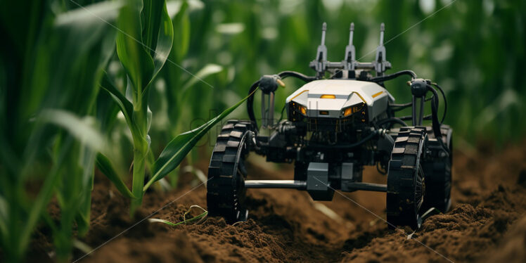 An agricultural robot that processes corn crops - Starpik Stock