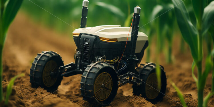 An agricultural robot that processes corn crops - Starpik Stock