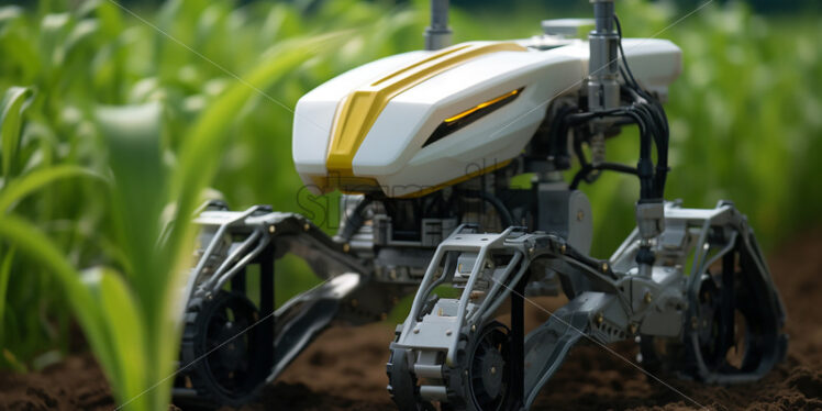 An agricultural robot that processes corn crops - Starpik Stock