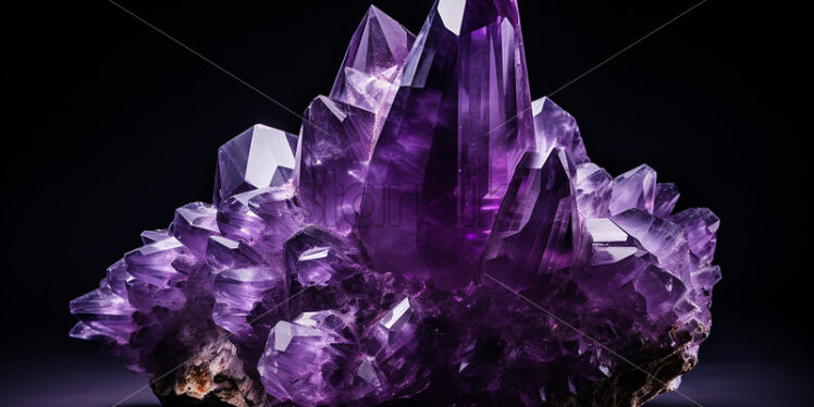 An amethyst on a black background - Starpik Stock