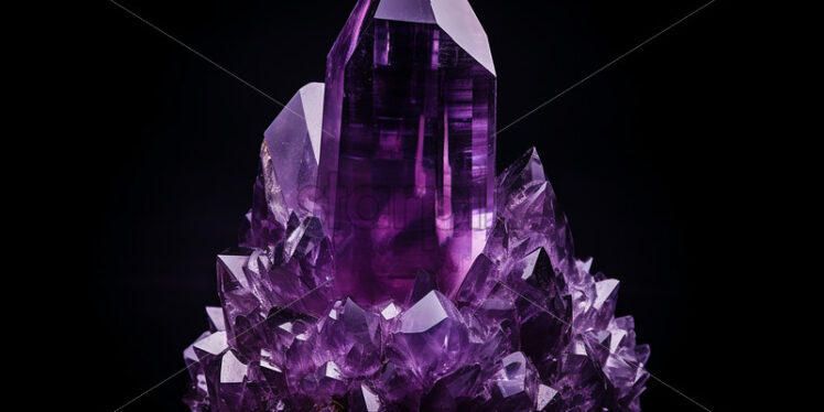 An amethyst on a black background - Starpik Stock