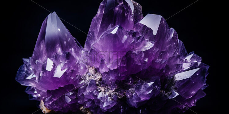 An amethyst on a black background - Starpik Stock