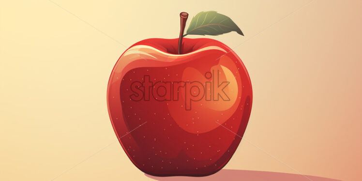 An apple in retro style created in 2d software - Starpik Stock