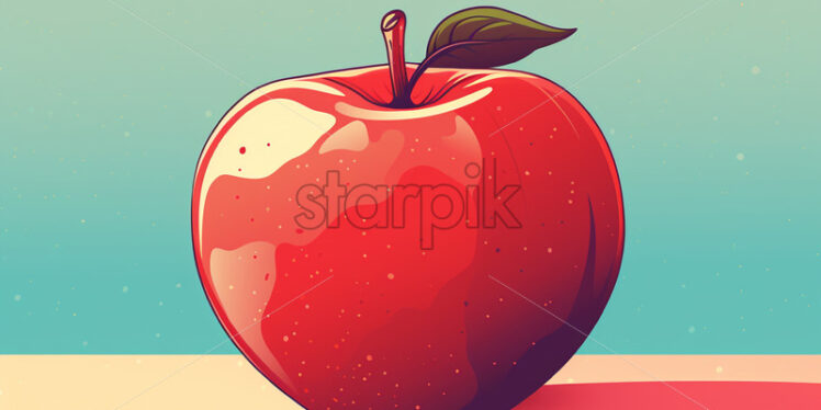 An apple in retro style created in 2d software - Starpik Stock