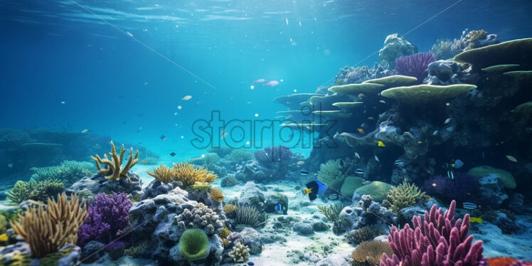 An aquatic landscape of a coral reef - Starpik Stock