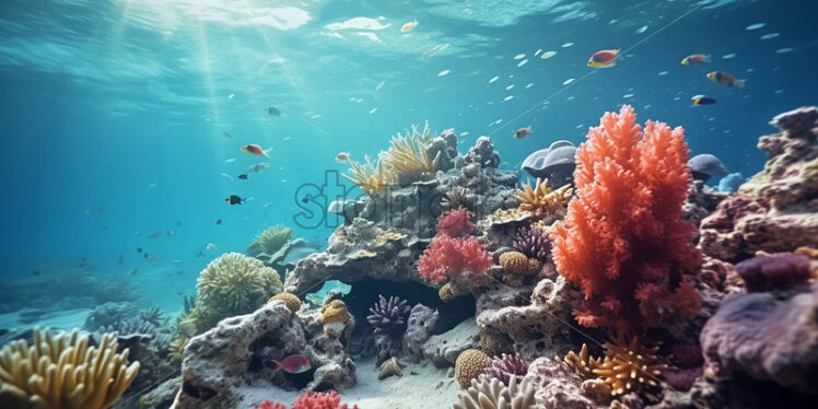 An aquatic landscape of a coral reef - Starpik Stock