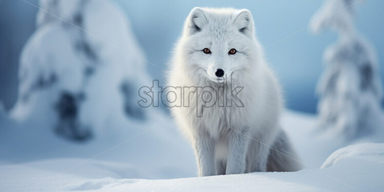 An arctic fox in the snow - Starpik Stock