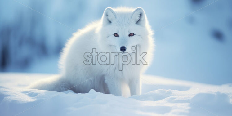 An arctic fox in the snow - Starpik Stock