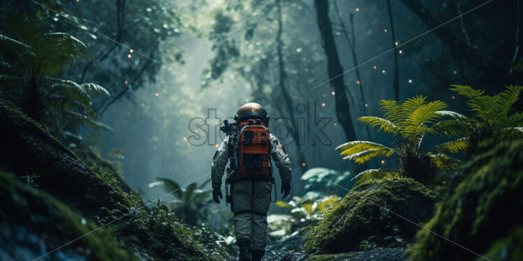 An astronaut in the jungle - Starpik Stock