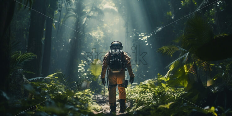 An astronaut in the jungle - Starpik Stock