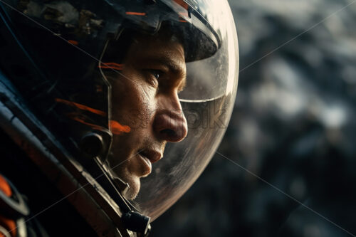 An astronaut with a helmet looking into the distance - Starpik Stock