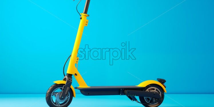 An electric scooter on a blue background - Starpik Stock