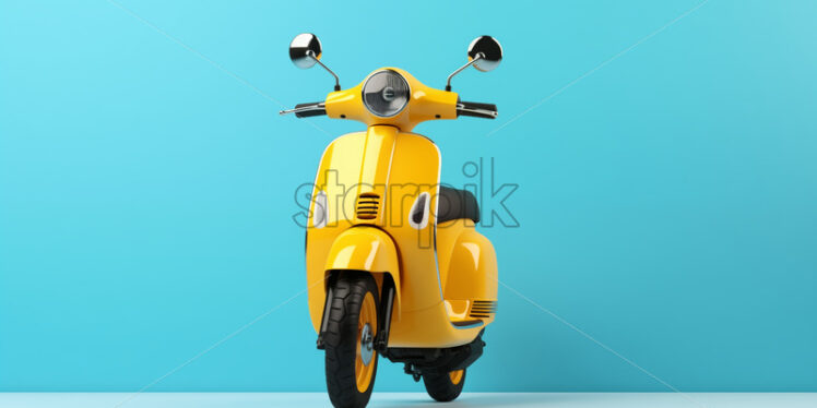 An electric scooter on a blue background - Starpik Stock