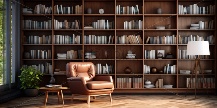 An elegant library in the room - Starpik Stock