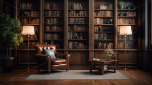 An elegant library in the rooma - Starpik Stock