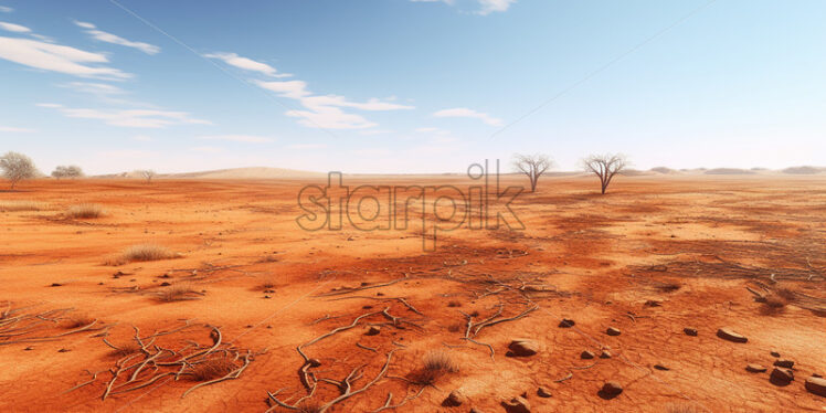 An empty prairie full of sand - Starpik Stock