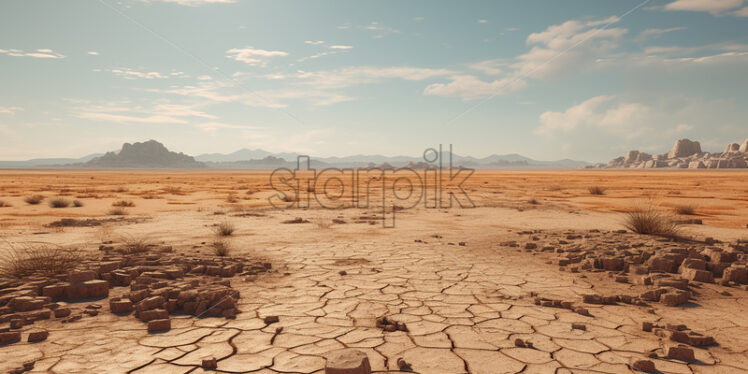 An empty prairie full of sand - Starpik Stock