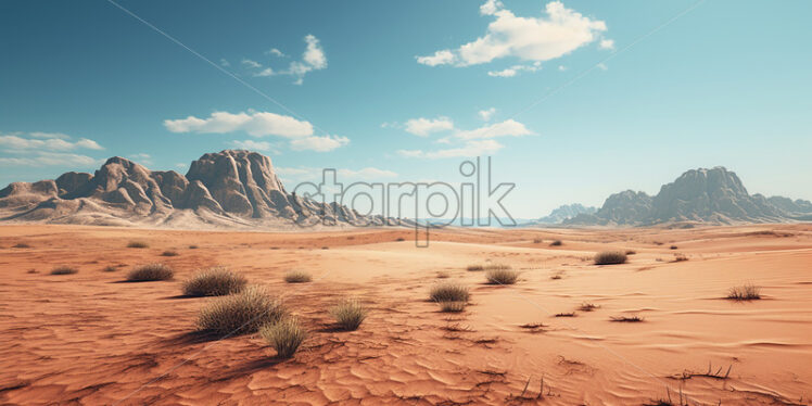 An empty prairie full of sand - Starpik Stock