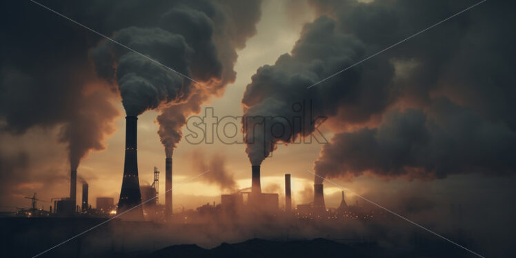 An illustration representing atmospheric pollution - Starpik Stock