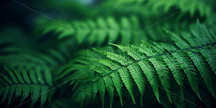 An illustration with ferns in a jungle - Starpik Stock