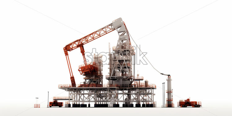 An oil rig on a white background - Starpik Stock