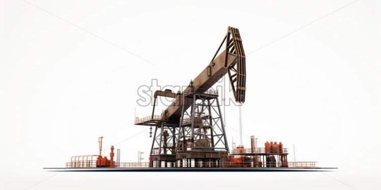 An oil rig on a white background - Starpik Stock