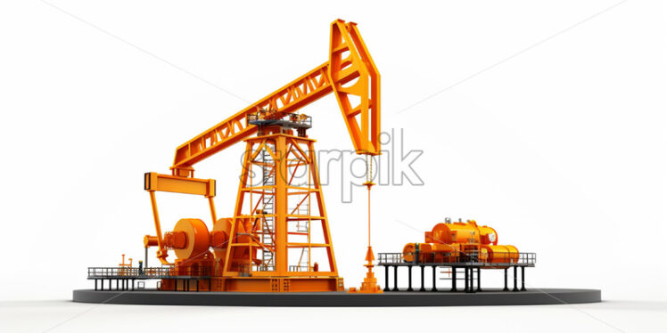 An oil rig on a white background - Starpik Stock